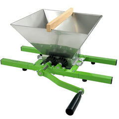 7L Portable Fruit Crusher Used for Fruit Press Afterwards- Apple Pulper Manual Juicer Mill for Crafting Perfect Wine and Cider, Stainless Steel Grinder, Green/Silver