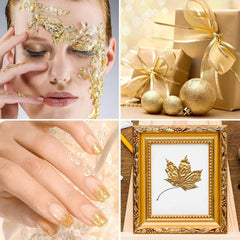 300 Sheets Golden Leaf Paper - Premium Quality, Easy Application, Versatile Use for Arts, Crafts, DIY Projects, Gilding, Decorations, Picture Frames, Sculpture, Furniture - Imitation Golden Foil, Picture Frame Decoration | Golden Leaf Texture |