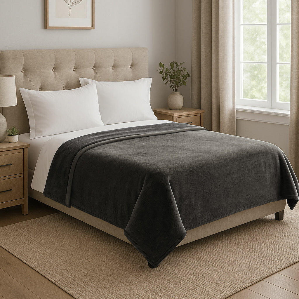 Kirkland Signature Queen Plush Blanket in 4 Colours, 248 x 233 cm
