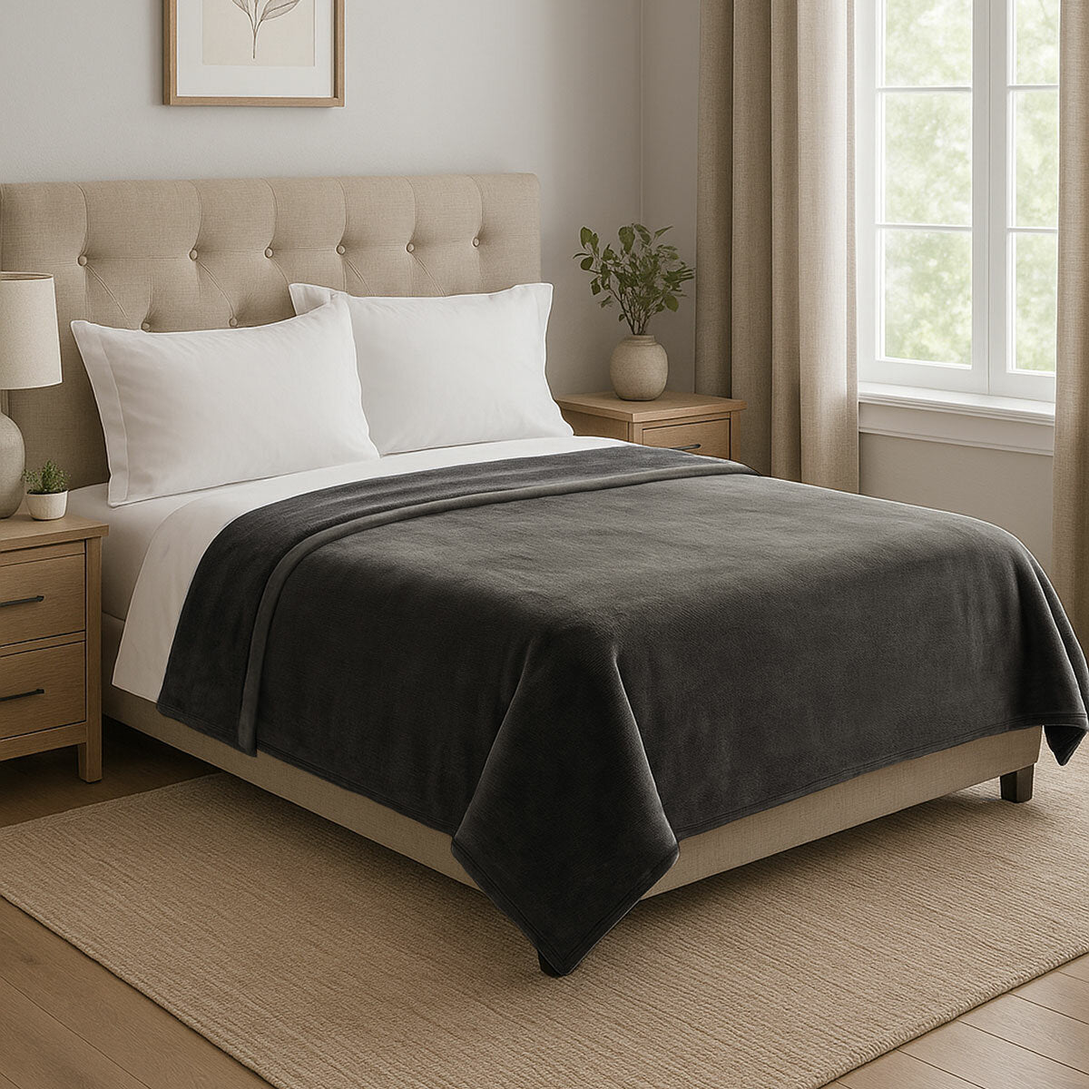 Kirkland Signature Queen Plush Blanket in 4 Colours, 248 x 233 cm