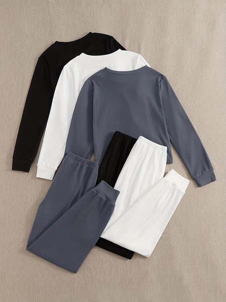 3pcs Women's Sportswear Set, Long Sleeve and Long Pants, Made of Fabric