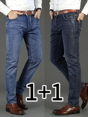 Classic Design Semi-Formal Jeans, Men's Casual Stretch Denim Pants, Suitable for All Seasons Business in the Middle East