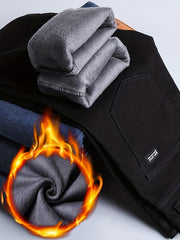 Black Fleece-Lined Jeans