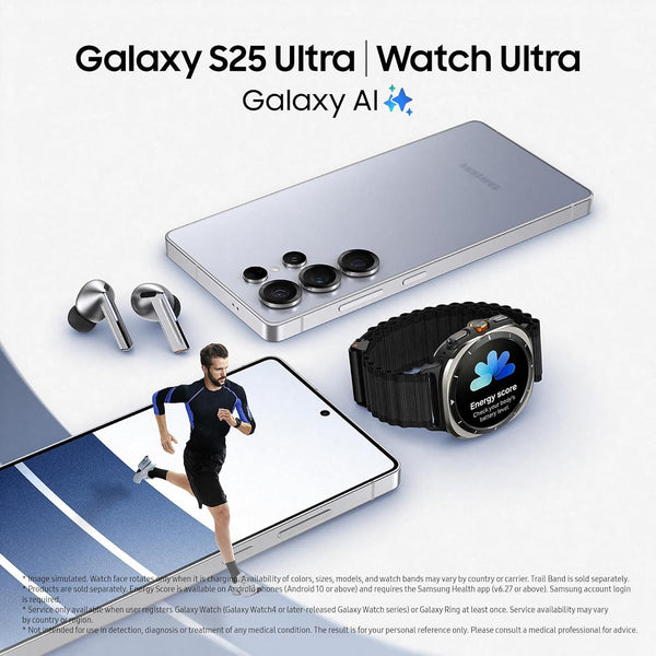 Galaxy S25 Ultra 5G (2025) 512GB Storage + 12GB RAM SM-S938B Qualcomm Snapdragon 8 Elite SIM Free Factory Unlocked Android 15 Smartphone - Available in Titanium Black / Titanium Grey / Titanium Silver Blue / Titanium White