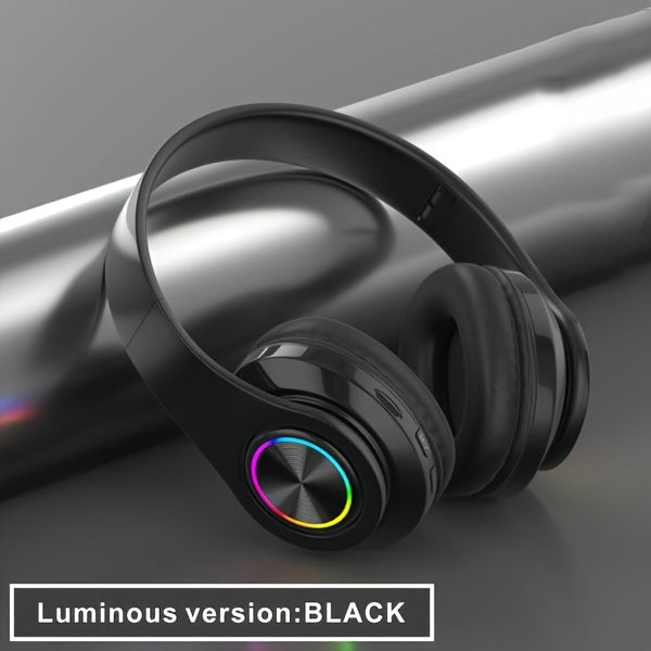 Upgraded Wireless Headphones with Deep Bass, Built-in Mic, Lightweight Foldable Design, 3.5mm Audio Jack, Stereo Sound for Travel, Work, Laptops, and Mobile Devices - iOS Gaming Headset, Ideal Christmas Gift, Headphone Hearing Experience