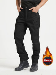 1PC Men's -Lined Warm Tactical Cargo Pants, Thick Winter Style, Multi-Pocket, Windproof Snowproof, Micro-Stretch Fabric, Suitable for Outdoor Hiking, Fishing, Casual Outings, No Belt