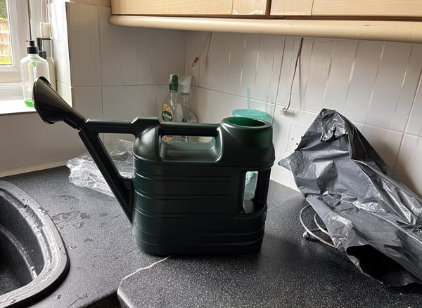 6.5L Green Large Garden Watering Can with Removable Sprinkler Rose Ergonomic Dual-Handle Design for Indoor & Outdoor Plants | UV-Protected Shatterproof Plastic