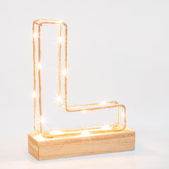 Light Up Letter | LED Alphabet Wire Frame Letter Lights | Rose Gold Copper Initials | Personalised Lighting | Battery Powered | For The Office Living Room Bedroom | Gift For Her
