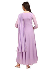 Estationeryhouse Women's Georgette Anarkali Kurta Kurti with Dupatta (Bottoms not Included)