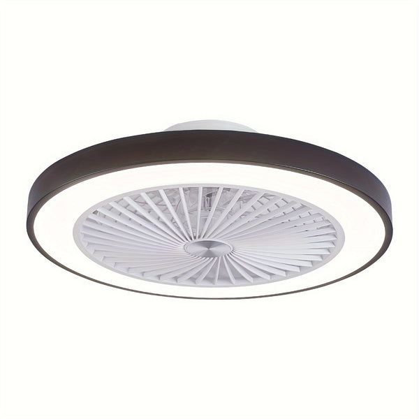 Remote-Controlled Ceiling Fan with Light, 20-Inch Slim Embedded Design, Iron Lampshade, 6-Speed, 4000 Lumens, 48W LED Fan Light, Smart Timer, Adjustable Brightness from 3000K to 6500K, Suitable for Dining Rooms And Living Rooms
