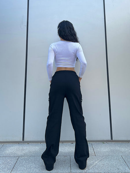 Straight Leg Cargo Pants, Y2K Streetwear Casual Pants, Women's Clothing