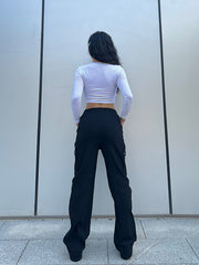 Straight Leg Cargo Pants, Y2K Streetwear Casual Pants, Women's Clothing