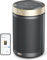 Dreo Electric Heater, 1500W Energy Efficient Space Room Heater, Upgrade Remote Portable Ceramic Fan Heaters, Thermostat, 3 Modes 12H Timer, Overheat & Tip over Protection, for Bedroom, Atom 316, Gold