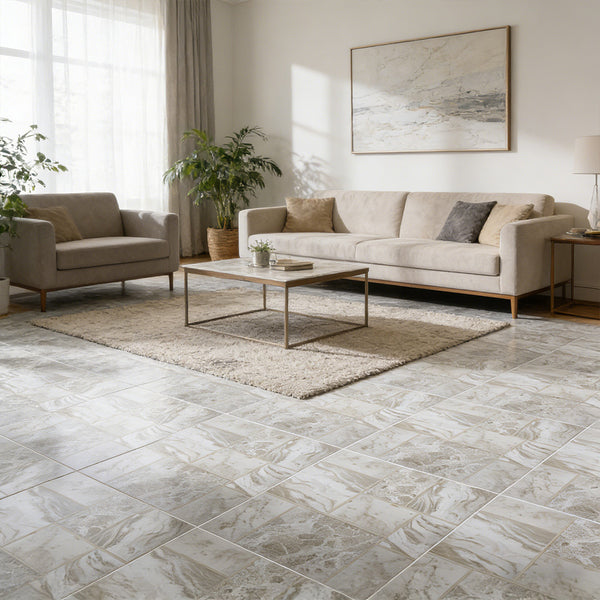 LIFE IDEAS Set of 10/30pcs Marble Effect PVC Floor Tiles - 12