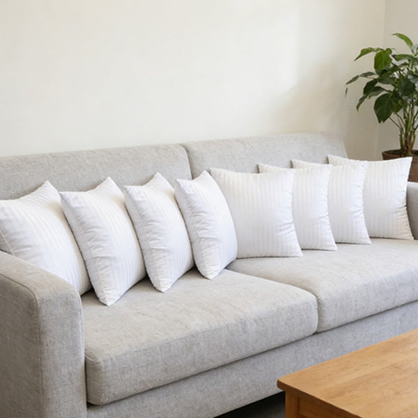 2/4/8-Pack Decorative Throw Cushion Cores, Hotel-Grade Premium White Satin Stripes Cushion Pads Deep Fill Inner Hollowfiber Filled Cushions Inserts (14