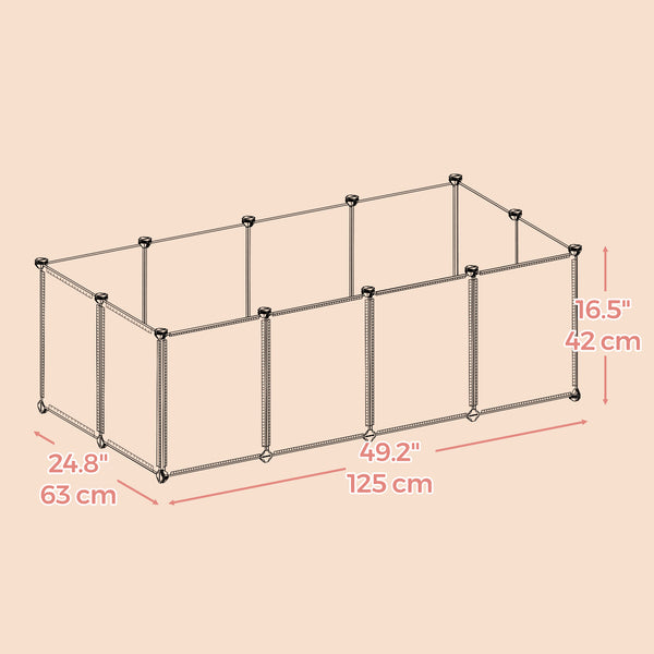 Pet Playpen, Pet Fence Indoor, Modular Animal Pen with Floor, for Hamsters, Rabbits, Hedgehogs, Ferrets