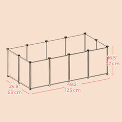 Pet Playpen, Pet Fence Indoor, Modular Animal Pen with Floor, for Hamsters, Rabbits, Hedgehogs, Ferrets