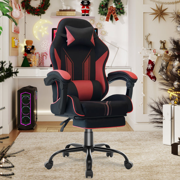 Gaming Chair Computer Chair Office Chair Racing Chair Desk Chair Swivel Chair Cute Gamer Chair Ergonomic Chair with Footrest And Backrest Support, Chair for Adult Gray