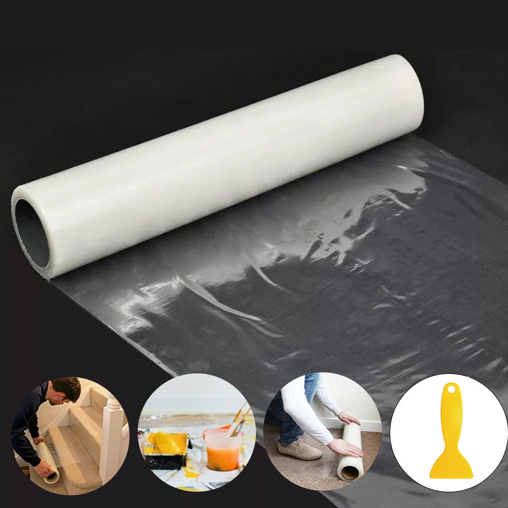 60cmX50/100m Carpet Floor Protection Floor Stairs Protection Film Protector Clear Cover Roll Self Adhesive Carpet