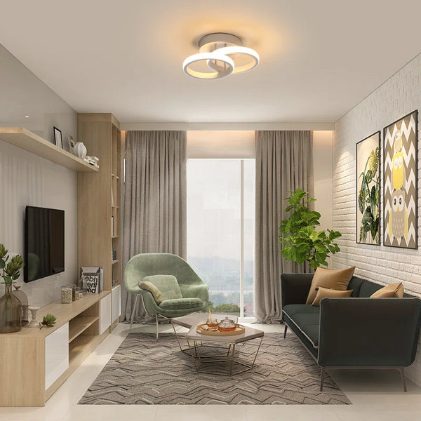 Verbrande 2-Light 25Cm LED Integrated Semi Flush Mount
