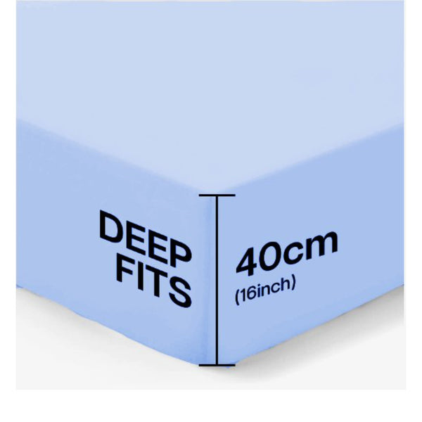 4B 40CM Extra Deep Fitted Sheets with All Around Elastic, Secure Fit for Thick & Pillow Top Mattresses, Wrinkle Resistant Bedding for Everyday Use, Easy Wash & Quick Dry, Smooth Finish for Modern Bedrooms, Durable Long Lasting Mattress Cover, Multiple Siz