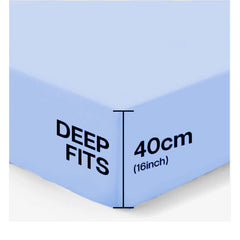4B 40CM Extra Deep Fitted Sheets with All Around Elastic, Secure Fit for Thick & Pillow Top Mattresses, Wrinkle Resistant Bedding for Everyday Use, Easy Wash & Quick Dry, Smooth Finish for Modern Bedrooms, Durable Long Lasting Mattress Cover, Multiple Siz