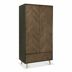 Bentley Designs Sienna Fumed Oak & Peppercorn Double Wardrobe