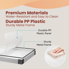 16-Cube Storage Unit, Shoe Rack, Stackable Cubes, Plastic Closet Cabinet, Wardrobe, with Doors, for Bedroom, Office, Easy to Assemble