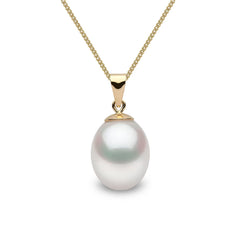 9Mm Cultured Freshwater White Pearl Pendant, 18Ct Yellow Gold