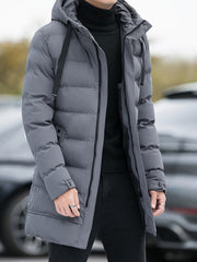 Jingmeleng Selection: Men's Simple Casual Soft and Comfortable Padded Hooded Coat, Stylish and Versatile