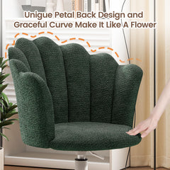 Shell-shaped Office Chair,Adjustable Chenille Swivel Chair,Soft and Flexible, Suitable for Bedrooms, Offices and Studies.