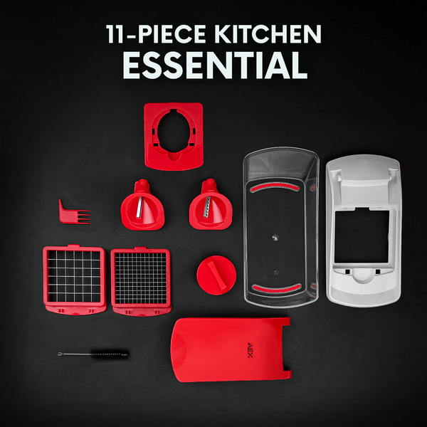 AEX 4-in-1 Manual Vegetable Chopper | Onion Dicer & Slicer | UK Kitchen Gadget | Time-Saving Meal Prep Tool