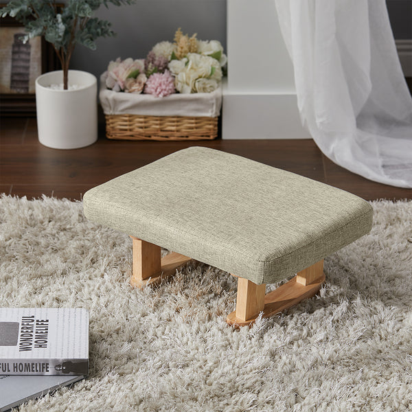 Small Linen Padded Stool Sofa Side Footstool Footrest Hallway Shoe Stool Living Room Bedroom Stool Seat