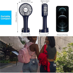 KOOPAO Handheld Mini Fan Rechargeable 2500mAh | Portable USB Desk Fan with 3 Speeds | Quiet Personal Fan with Stand & Phone Holder for Home Office Travel