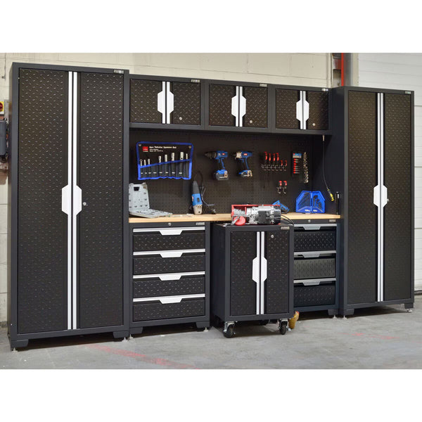 Hilka Garage Pro+ 24 Gauge Steel 9 Piece Cabinet Set