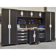 Hilka Garage Pro+ 24 Gauge Steel 9 Piece Cabinet Set