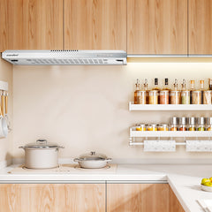 Midea COMFEE' 60 cm Visor Cooker Hood – Versatile LED Under Cabinet Hood, Wall-Mounted Extractor Fan Perfect for 600 mm Home Kitchens, Top Vented Stainless Steel Range Hood [Energy Class B]