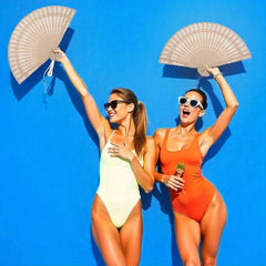 Bamboo Folding Fan Vintage Hand Fans for Party Wedding Dancing Flush Fan Breeze