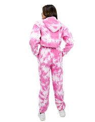 RUFEDGE Women’s Tie Dye Tracksuit Set | Ladies Joggers and Long Sleeve Crop Hoodie | Two-Piece Outfit