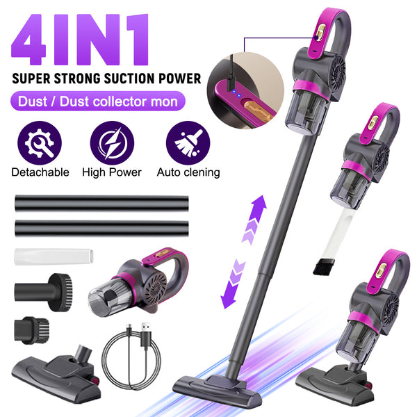 3-in-1 Vacuum Cleaner Handheld Cordless Powerful Suction Rechargeable Car Vacuum Portable Home Stick Vacuum Wet Dry Dust Collector High Power for Home Car Auto Cleaning