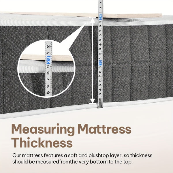 20cm Medium-Firm Spring Hybrid Mattress with Pocket Springs - Individually Responsive, & Motion Isolation, Single/Small Double/Double/King/Super King Bed Sizes, Mattress in a Box (No Heavy Lifting) for Home & Hotel