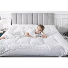 Luxury Mattress Topper Extra Thick 4-Inches / 10cm Deep | Fitted Bed MattressesToppers with Soft Fiber | Single Double King Super King Small Double Sizes Bedding Size
