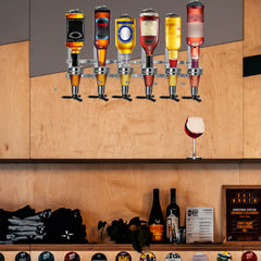 4/6 Bottle Optics for Spirits Bar Butler Wall Mounted Bottle Bracket Upside Down Drink Dispenser Stand Rack for Home Pub or Kitchen Bar, 30ml Optic Spirit Barware Set