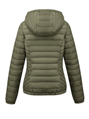Women's Autumn/Winter Simple Lightweight Hooded Commuter Padded Coat with Pockets