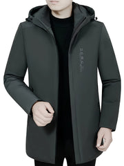 Hat-less Mid-Length Faux Winter Padded Checkered Lining Coat with Double Inner Pockets and Ribbed Cuffs