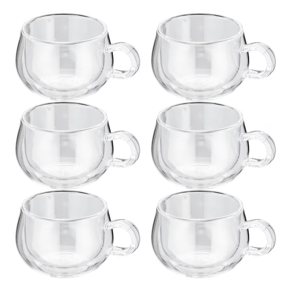 Judge Double Walled Cappuccino Glass Set, 225Ml, 6 Pack