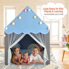 Large Kids Play House with Washable Mat and Star Lights