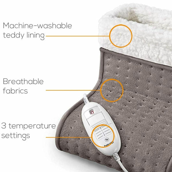 Beurer FW20 Cosy Electric Heated Foot Warmer, Taupe