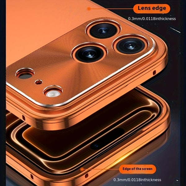 Phone Case: Magnetic Metal Phone Case for iPhone 17 Pro Max 2-in-1 Design Aluminum Alloy Frame Backplate Ultra Thin Protective Cover Comes