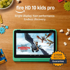 Amazon Fire HD 10 Kids Pro Tablet (Newest Gen)| Ages 6–12, Long Battery Life, Includes Ads-Free Books, Games, Apps and Videos That Children Love, 10.1